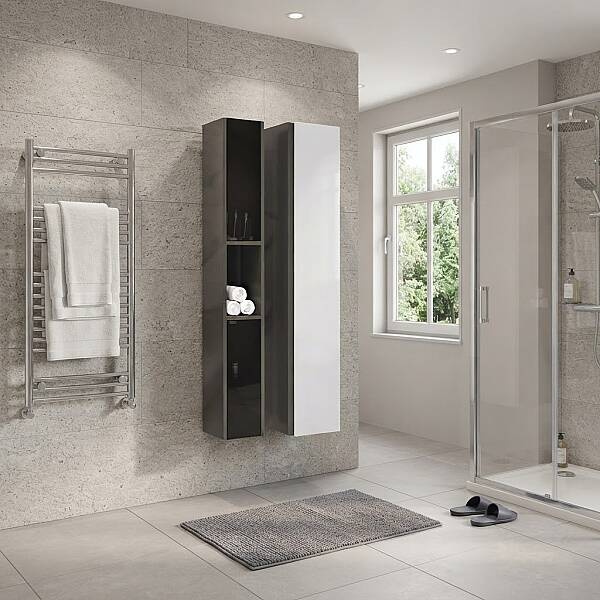 Aquanil Vision Banyo Boy Dolabı 54cm Antrasit/Kayın - 1