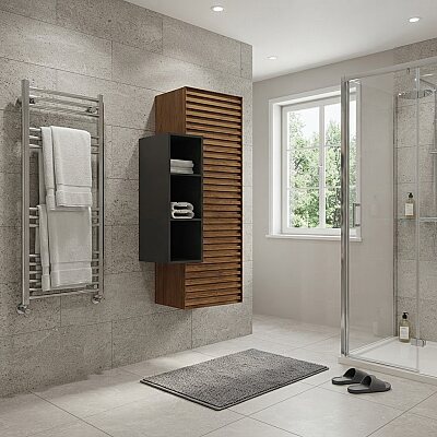Aquanil Zelena Banyo Boy Dolabı 45 cm Meşe-Antrasit - AQUANİL