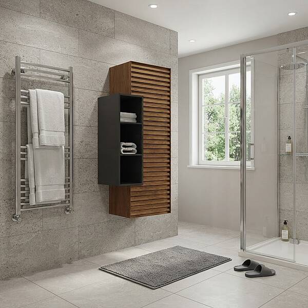 Aquanil Zelena Banyo Boy Dolabı 45 cm Meşe-Antrasit - 1