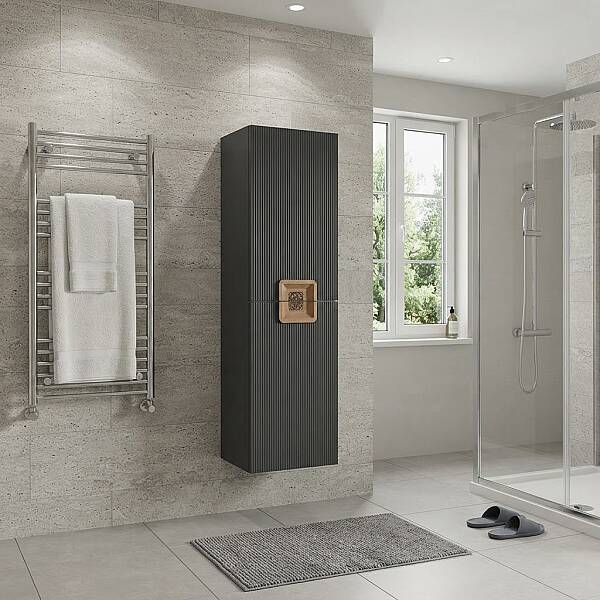 Aquanil Zürih Banyo Boy Dolabı 40 cm Antrasit-Kayın - 1