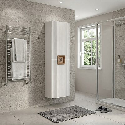Aquanil Zürih Banyo Boy Dolabı 40 cm Beyaz-Kayın - AQUANİL