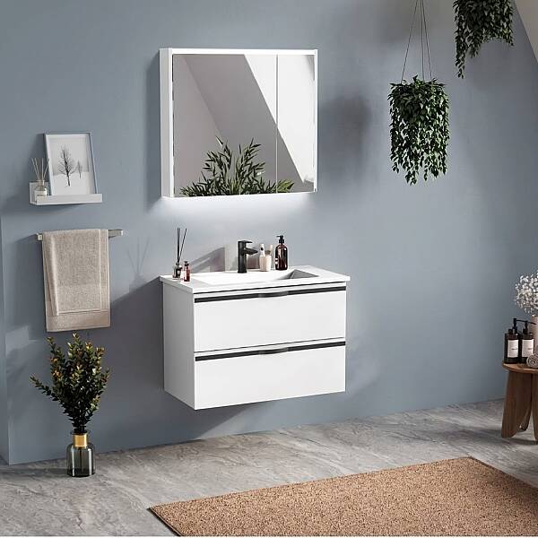 Badella Bathline Banyo Dolap Takımı 85cm Beyaz BATHLINE 5585 V51 - 1