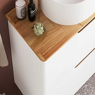 Badella Belen Banyo Dolap Takımı 100cm Beyaz BELEN 55100 V54 - 3