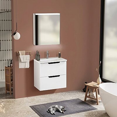Badella Belen Banyo Dolap Takımı 65cm Beyaz BELEN 5565 V53 - BADELLA