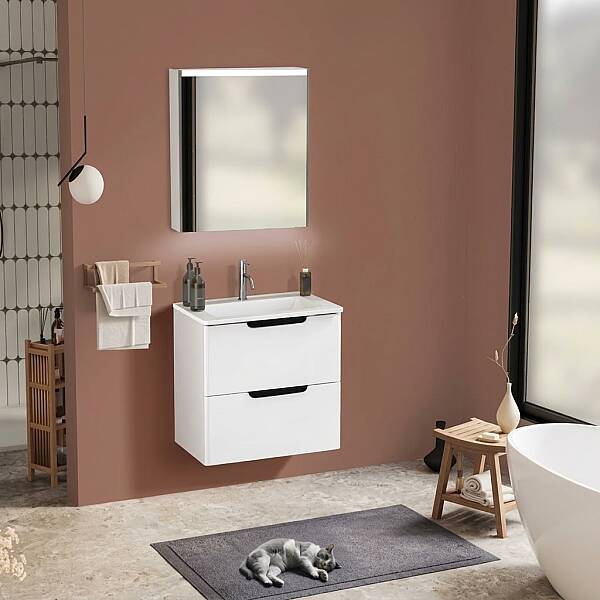 Badella Belen Banyo Dolap Takımı 65cm Beyaz BELEN 5565 V53 - 1