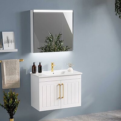 Badella Beta Banyo Dolap Takımı 85cm Beyaz BETA 5585 VK54 - BADELLA