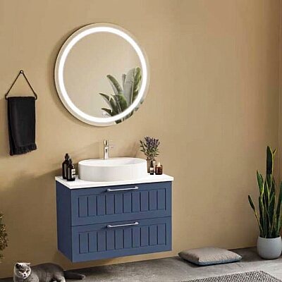 Badella Beta Banyo Dolap Takımı 85cm Lacivert BETA 5585 V55 - BADELLA