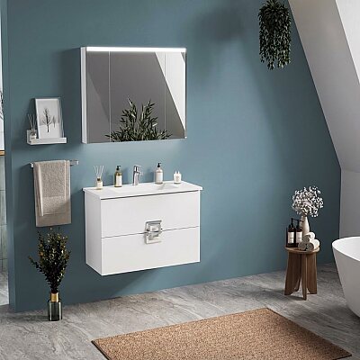 Badella Hammer Banyo Dolap Takımı 100cm Beyaz HAMMER 55100 V53 - BADELLA