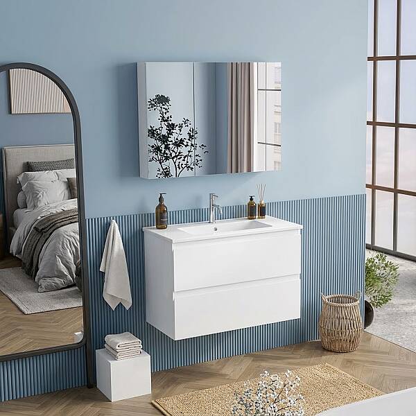 Badella Moderno Banyo Dolap Takımı 100cm Beyaz MODERNO 55100 V51 - 1