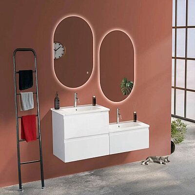 Badella Moderno Banyo Dolap Takımı 130cm Beyaz MODERNO 55130 V51 - BADELLA