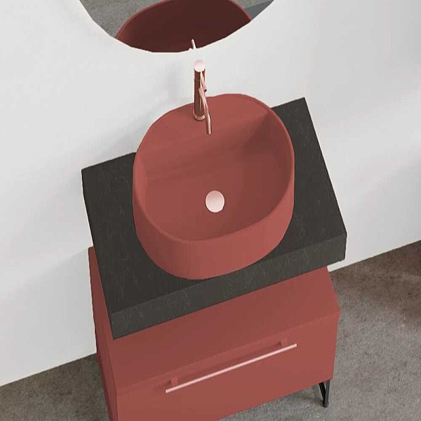 Badella Mona Banyo Dolap Takımı 100cm Kırmızı MONA 2885 V54 - 2