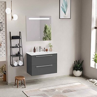 Badella Mona Banyo Dolap Takımı 85cm Gri MONA 5585 V53 - BADELLA