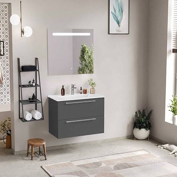 Badella Mona Banyo Dolap Takımı 85cm Gri MONA 5585 V53 - 1