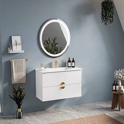 Badella Omega Banyo Dolap Takımı 100cm Beyaz OMEGA 55100 V51 - BADELLA