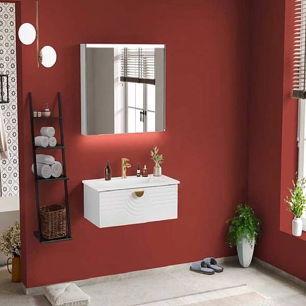Badella Omega Banyo Dolap Takımı 85cm Beyaz OMEGA 2885 V53 - 1