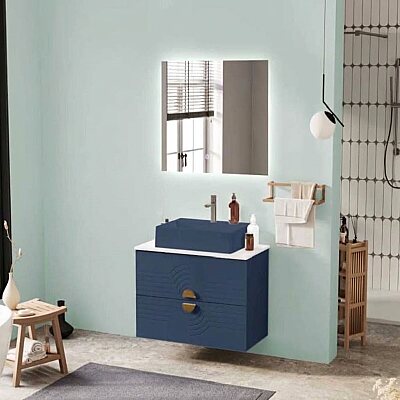 Badella Omega Banyo Dolap Takımı 85cm Lacivert OMEGA 5585 V53 - BADELLA