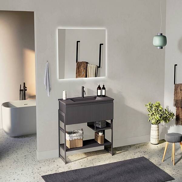 Badella Royal Banyo Dolap Takımı 100cm Antrasit ROYAL 28100 V53 - 1