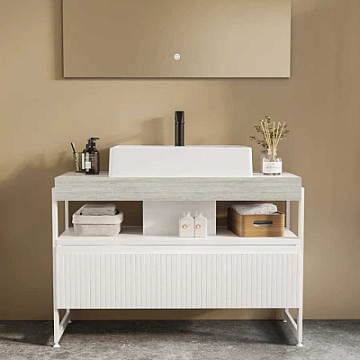 Badella Royal Banyo Dolap Takımı 100cm Beyaz ROYAL 28100 V55 - 2