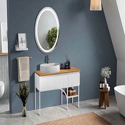 Badella Royal Banyo Dolap Takımı 120cm Beyaz-Ud ROYAL 28120 V54 - BADELLA