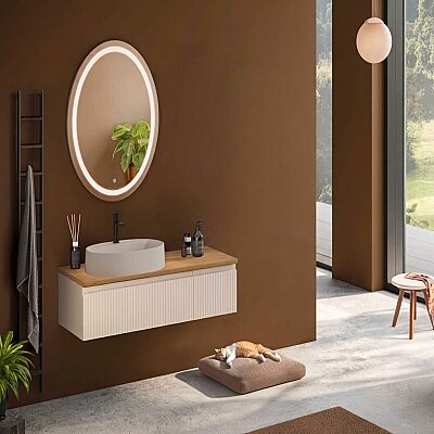 Badella Royal Banyo Dolap Takımı 120cm Kum ROYAL 28120 V55 - BADELLA
