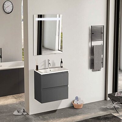 Badella Royal Banyo Dolap Takımı 65cm Antrasit ROYAL 5565 V53 - BADELLA