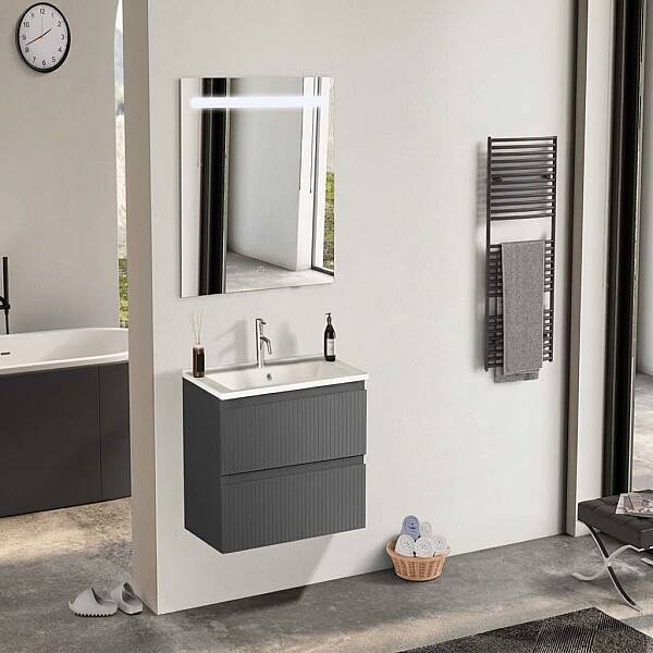 Badella Royal Banyo Dolap Takımı 65cm Antrasit ROYAL 5565 V53 - 1