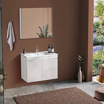 Badella Royal Banyo Dolap Takımı 85cm Beyaz ROYAL 5585 VK51 - BADELLA
