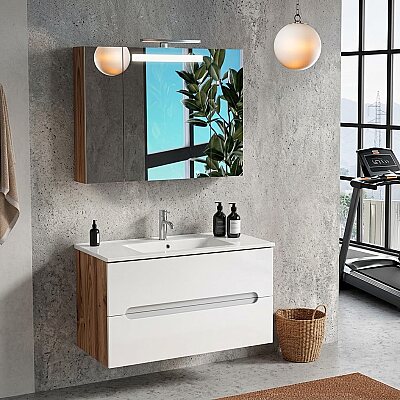Badella Smart Banyo Dolap Takımı 100cm White SMART 55100 V53 - BADELLA