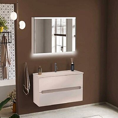 Badella Smart Banyo Dolap Takımı 120cm Kum SMART 55120 V51 - BADELLA