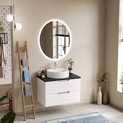 Badella Smart Banyo Dolap Takımı 85cm Beyaz SMART 5585 V53 - BADELLA