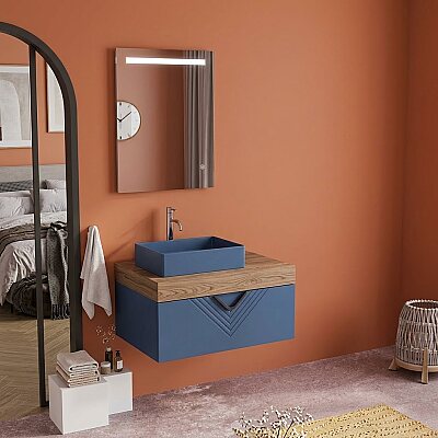 Badella Vesta Banyo Dolap Takımı 100cm Lacivert VESTA 28100 V53 - BADELLA