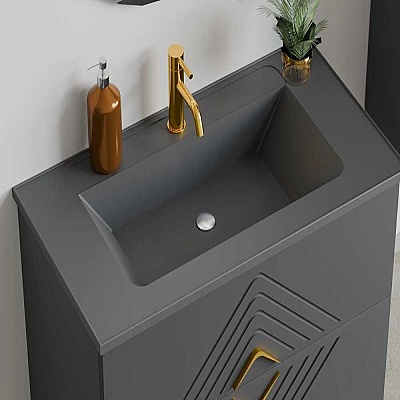 Badella Vesta Banyo Dolap Takımı 85cm Antrasit VESTA 5585 V53 - 2