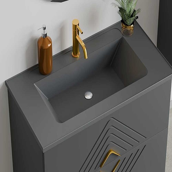 Badella Vesta Banyo Dolap Takımı 85cm Antrasit VESTA 5585 V53 - 2