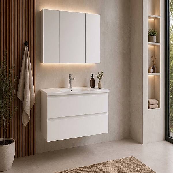 Creavit Alinda Lavabo Dolabı 120 Cm Parlak Beyaz - 1