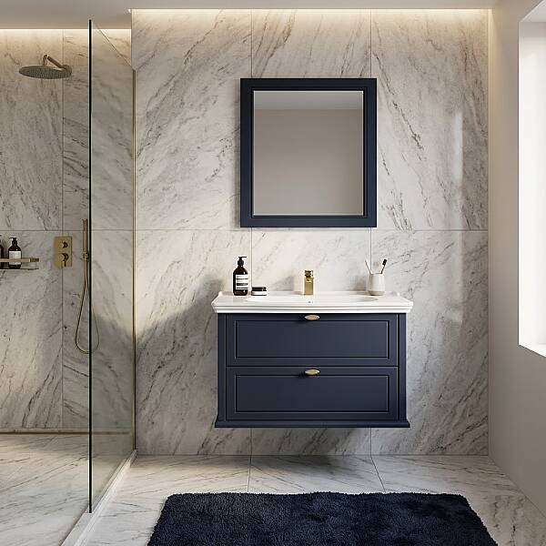 Creavit Antik Çekmeceli Lavabo Dolabı 80 Cm Antrasit - 1