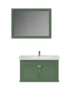 Creavit Antik Kapaklı Lavabo Dolabı 100 Cm Zeytuni - 2
