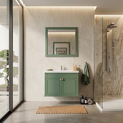 Creavit Antik Kapaklı Lavabo Dolabı 100 Cm Zeytuni - CREAVİT