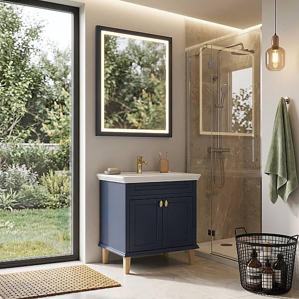 Creavit Antik Kapaklı Lavabo Dolabı 80 Cm Antrasit - 1