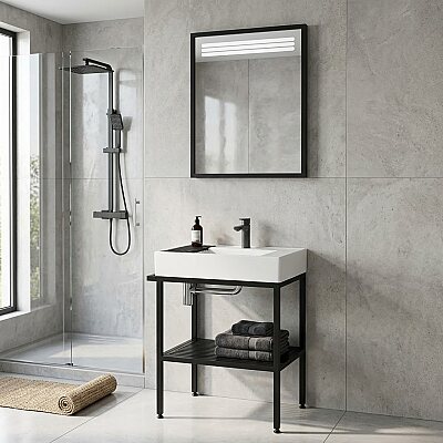 Creavit Arya Lavabo Dolabı 70 cm Siyah - CREAVİT