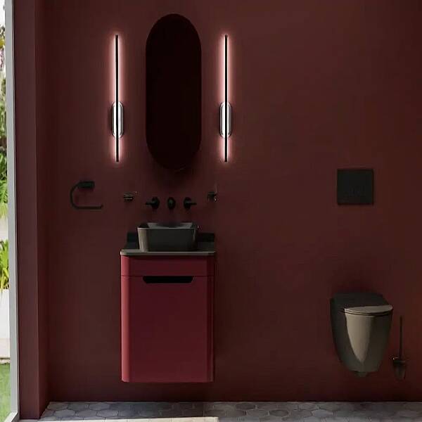 Creavit Colorit Çekmeceli Lavabo Dolabı 60 Cm Berry - 1