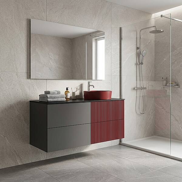 Creavit Duo Lavabo Dolabı 100 Cm Berry - 1