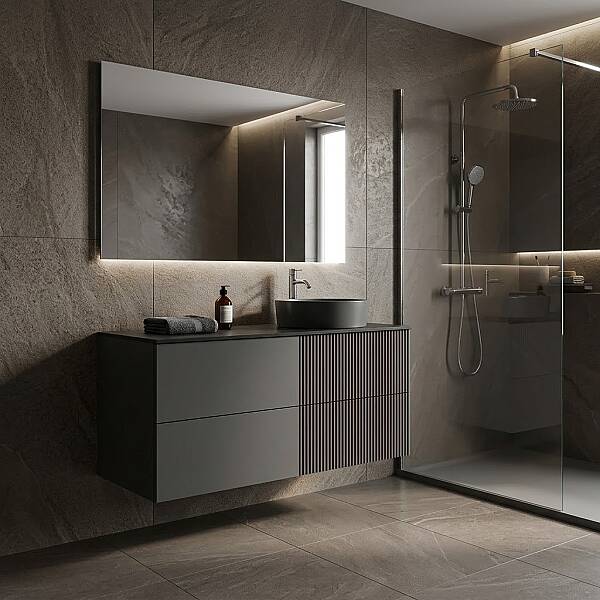 Creavit Duo Lavabo Dolabı 120 Cm Antrasit - 1