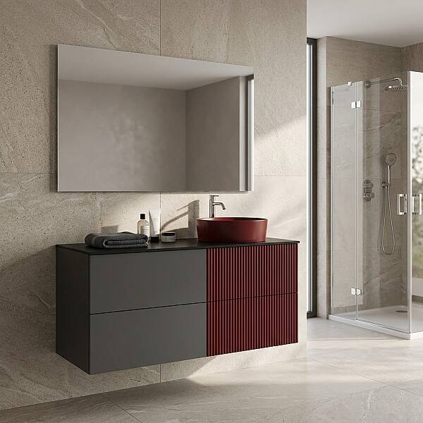 Creavit Duo Lavabo Dolabı 120 Cm Berry - 1