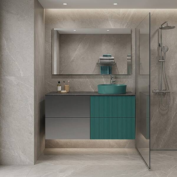 Creavit Duo Lavabo Dolabı 120 Cm Mint Yeşili - 1