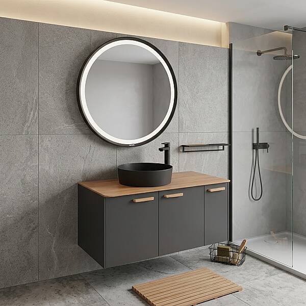Creavit Elata Lavabo Dolabı 100 cm Antrasit - 1