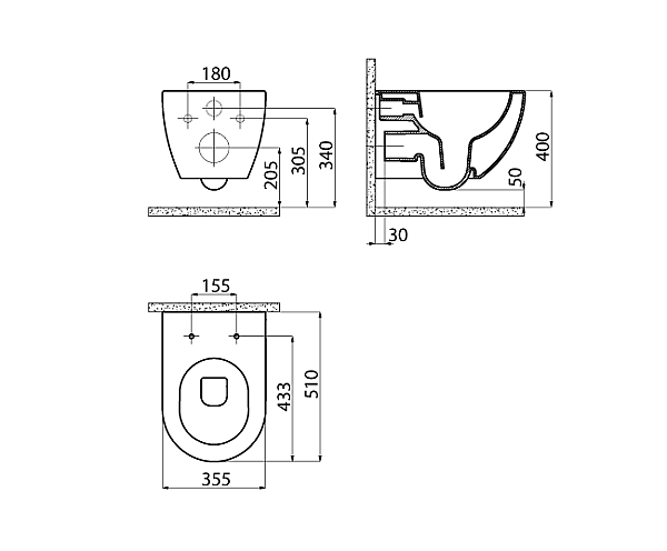 Creavit Free Rim-Off Asma Klozet Cappuccino FE322 + Duck Klozet Kapağı - 2