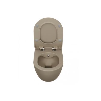 Creavit Free Rim-Off Asma Klozet Cappuccino FE322 + Duck Klozet Kapağı - 4