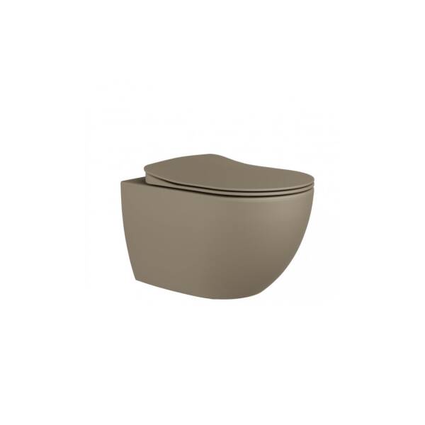 Creavit Free Rim-Off Asma Klozet Cappuccino FE322 + Duck Klozet Kapağı - 3