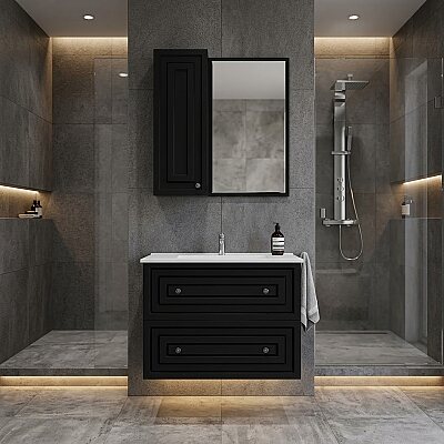 Creavit Kayra Çekmeceli Lavabo Dolabı 100cm Antrasit - CREAVİT