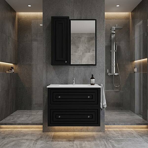 Creavit Kayra Çekmeceli Lavabo Dolabı 100cm Antrasit - 1